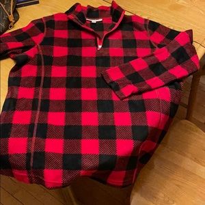 Red & black Buffalo plaid fleece shirt